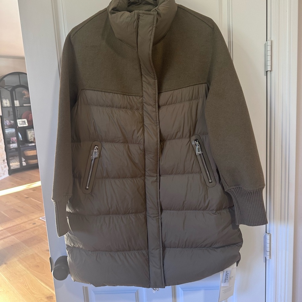 Women's Olive Puffer Jacket